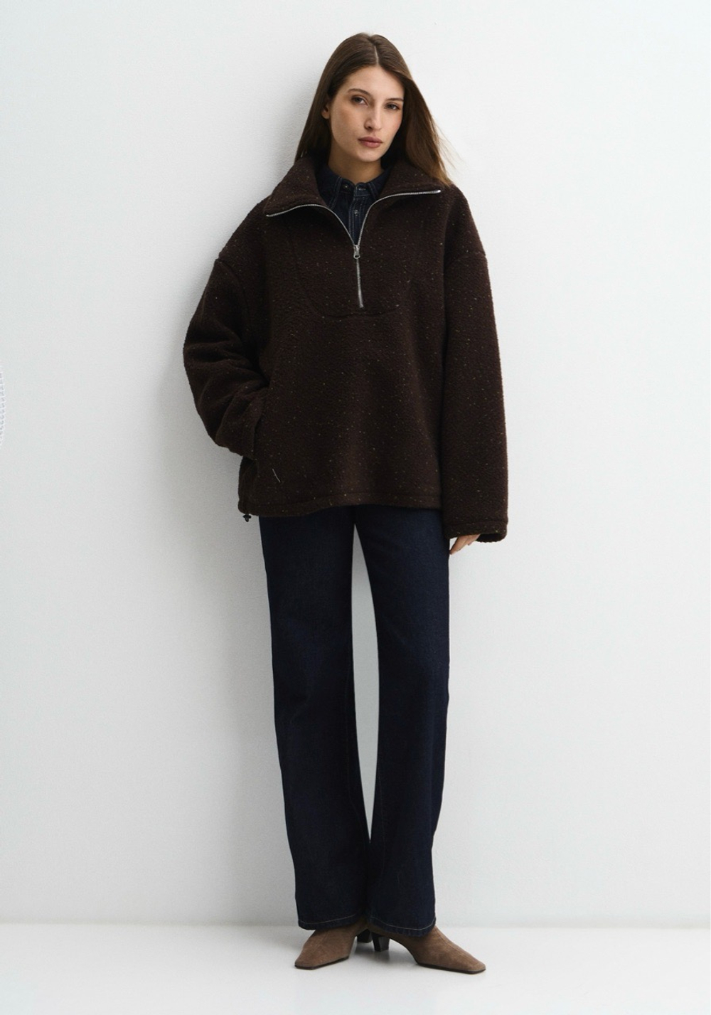 Анорак на молнии шоколадный