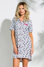 Ночная сорочка Dalia с принтом в виде котов (Размер: L) (Цвет: серый)