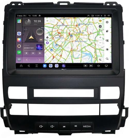 Магнитола для Toyota Land Cruiser Prado 120, Lexus GX470 (экран климата внизу) - Kuberg QLed, Android 13, Быстрейшая, CarPlay, SIM-слот