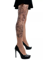 Колготки с принтом в виде семейства леопардов (Размер: S-M-L) (Цвет: бежевый)