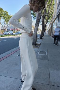 ZARA БАЗОВЫЙ ОДНОТОННЫЙ ДЖЕМПЕР, ЭКРЮ