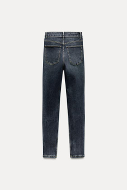 ZARA ДЖИНСЫ СВОБОДНОГО КРОЯ С ВЫСОКОЙ ПОСАДКОЙ, ТЕМНЫЙ ИНДИГО