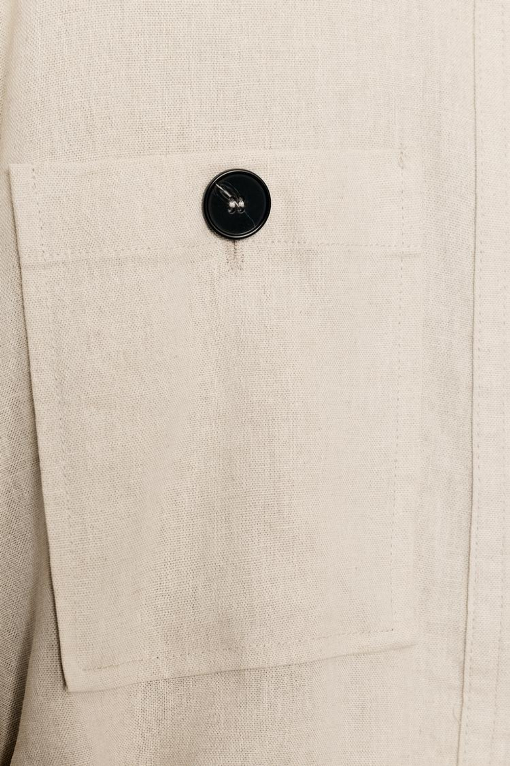 ZARA КУРТКА-САФАРИ ИЗ ЛЬНА С РЕМНЕМ, СВЕТЛО-БЕЖЕВЫЙ