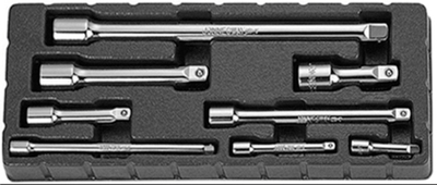 S28H08S Набор удлинителей 1/4", 3/8", 1/2"DR, 50-250 мм, 8 предметов