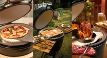 Керамический гриль Big Green Egg 2XL (самый большой), 73 см, на модульной подставке с тумбой