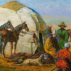 Винтаж: Картина из серии «Быт казахов XIX - начала ХХ веков»