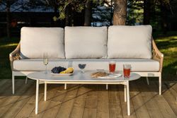 "Венеция" лаунж-зона из искусственного ротанга, цвет соломенный