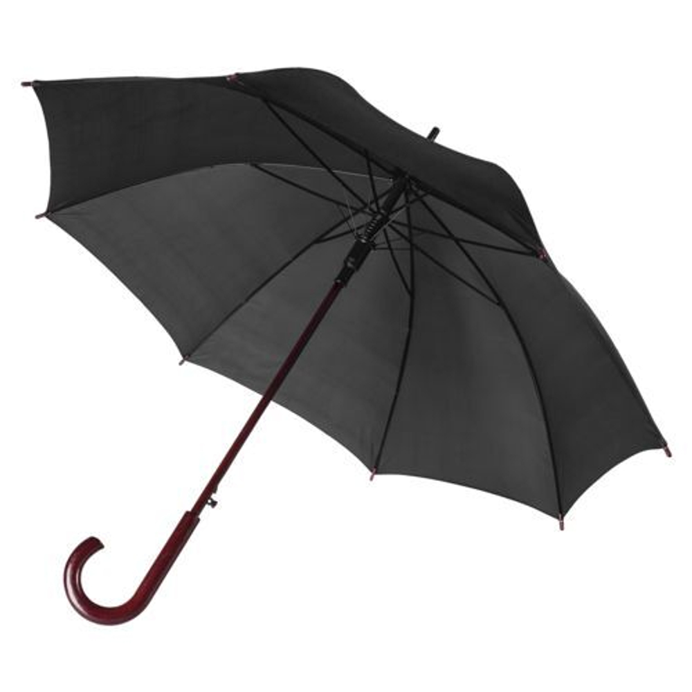 Зонт чёрный трость с нанесением логотипа