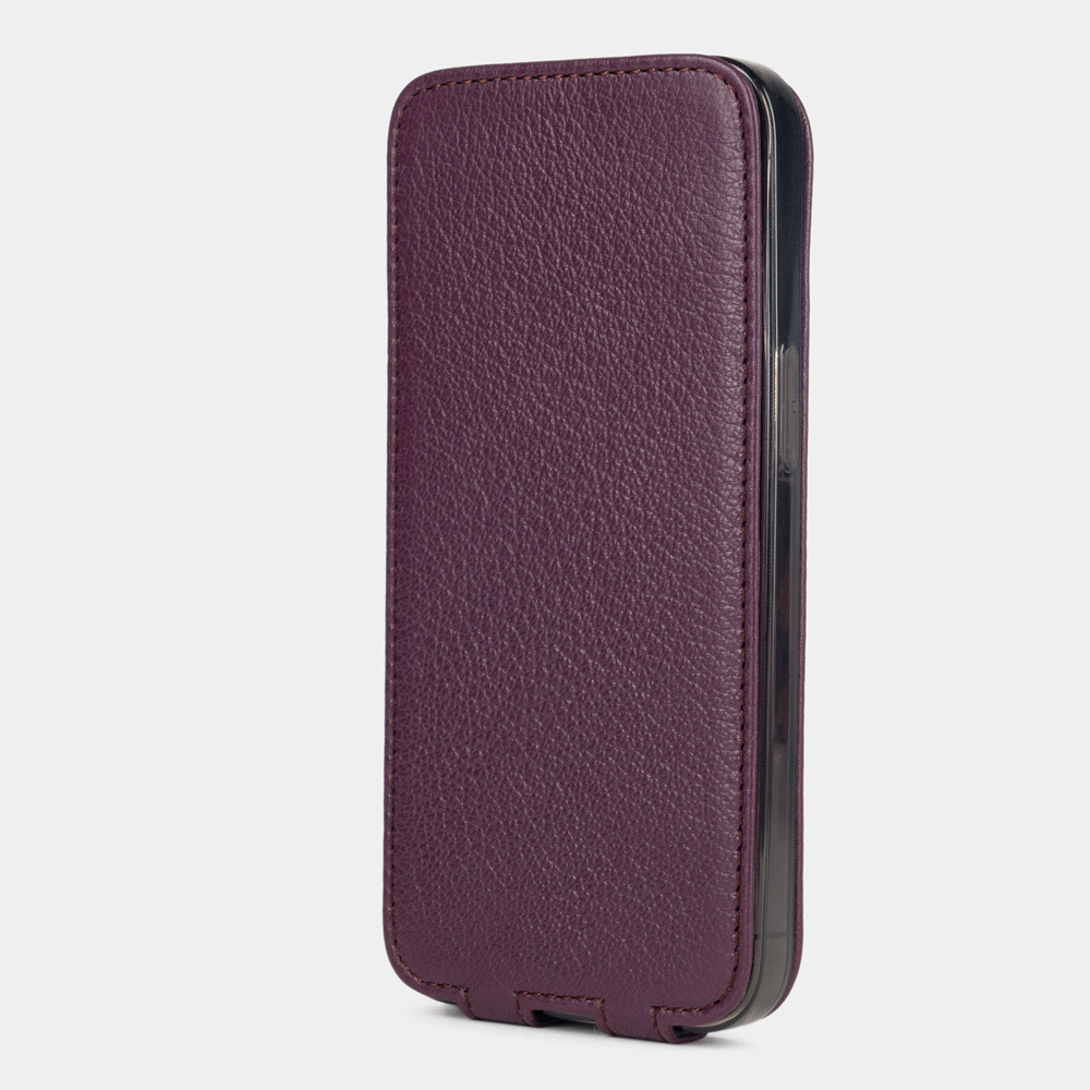 Чехол для iPhone 14 Pro из кожи козы, фиолетового цвета