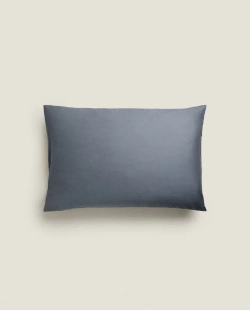ZARA HOME (200 НИТЕЙ) НАВОЛОЧКА ИЗ ПЕРКАЛЯ, СЕРО-СИНИЙ