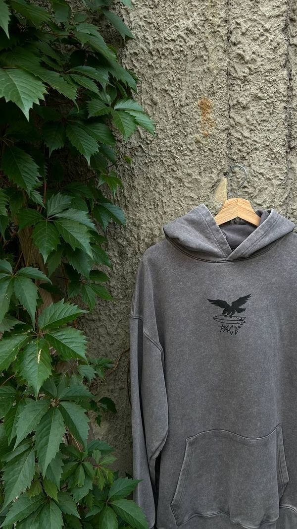 Худи Surf Eagle вареный серое - фото 3