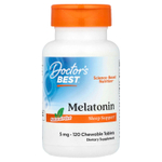 Doctor's Best, мелатонин, натуральная мята, 5 мг, 120 жевательных таблеток