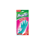 Перчатки резиновые с х/б напыл. PACLAN Practi Extra Dry 100% флок, размер L