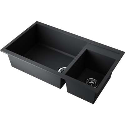 Мойка Omoikiri Tedori 86-2-LB-BL Tetogranit/черный