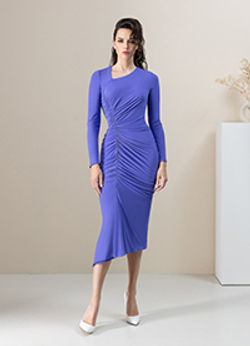 04-05-23 SS Платье с фигурным вырезом фиолетовое