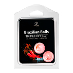 Набор из 2 шариков с массажным маслом и тройным эффектом Secret Play Brazilian Balls