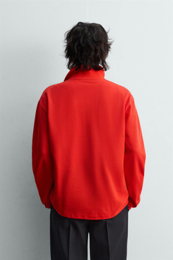 ZARA ПОЛО REGULAR FIT ИЗ ТКАНИ ПИКЕ, КРАСНЫЙ