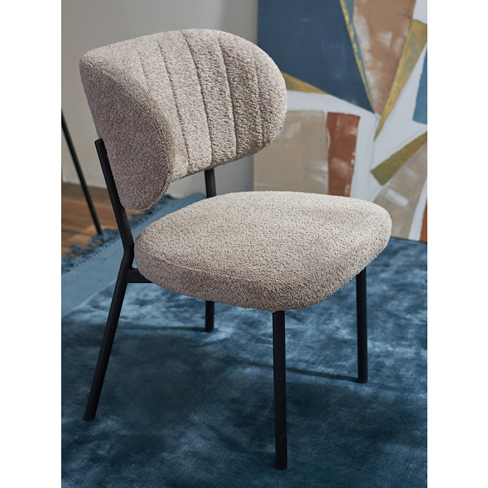 Стул Bergenson Bjorn Robbi, букле, серо-бежевый