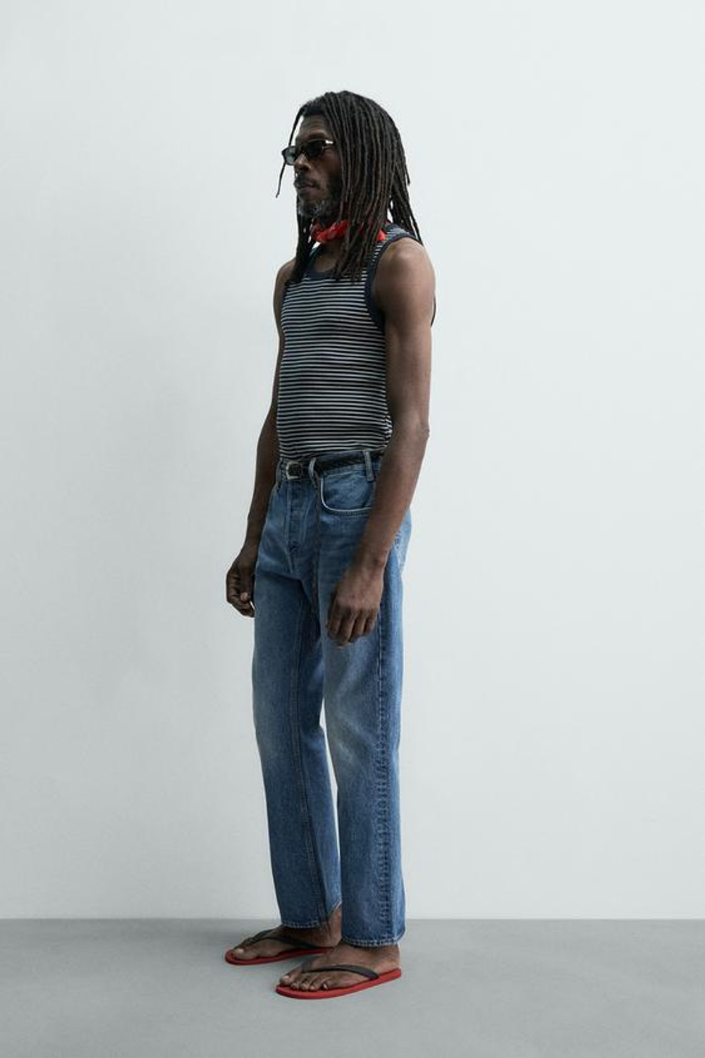 ZARA Х AARON LEVINE МАЙКА В ПОЛОСКУ ЖАККАРД, СИНИЙ/БЕЛЫЙ