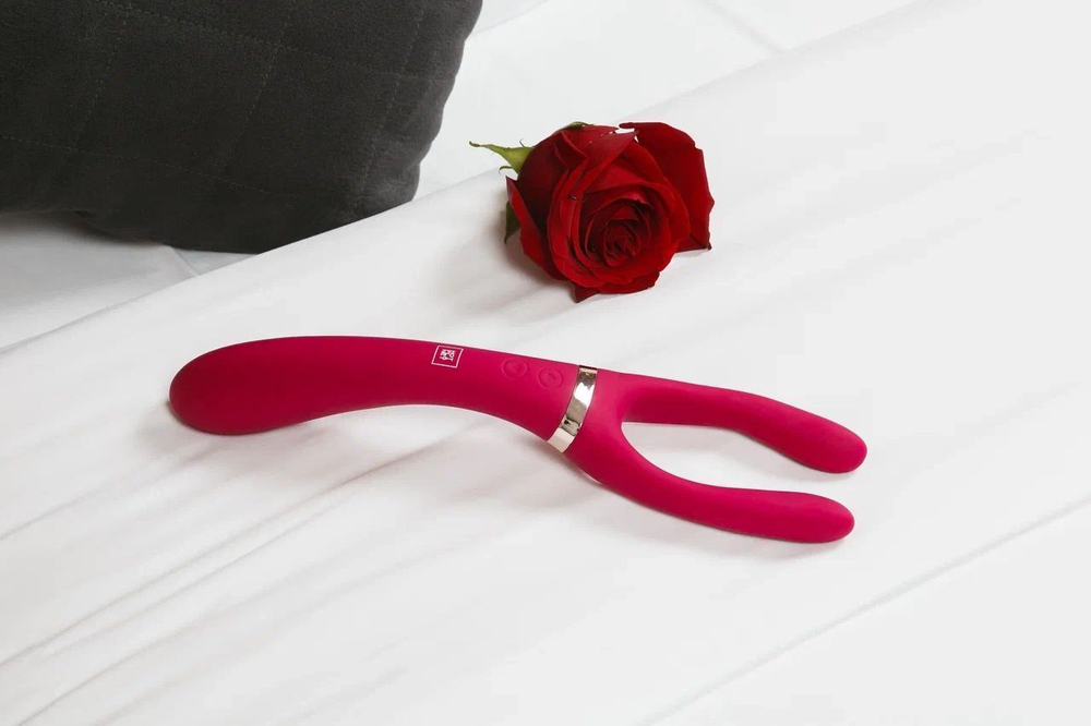 Бордовый двусторонний стимулятор Aster - 28,2 см. (Цвет: бордовый)