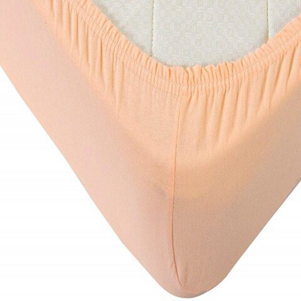 Простыня трикотажная на резинке "О. ПЕРСИК", борт 20 см, 100% хлопок, Россия.