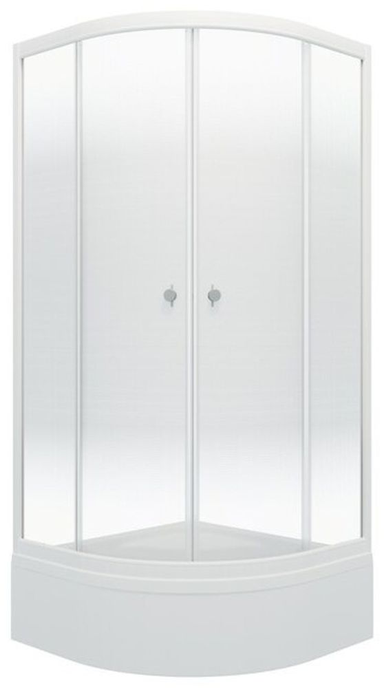 Душевое ограждение ТРИТОН Лайт 100*100 B 1000x1000x2055 1/4 круга, средний поддон (3 места+сифон D50мм)