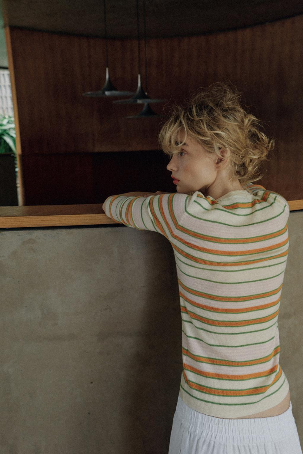 ZARA ДЖЕМПЕР ВЯЗАНЫЙ НА ПУГОВИЦАХ, ПОЛОСКИ