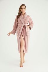 Халат женский махровый  4225 пудра NUSA Турция