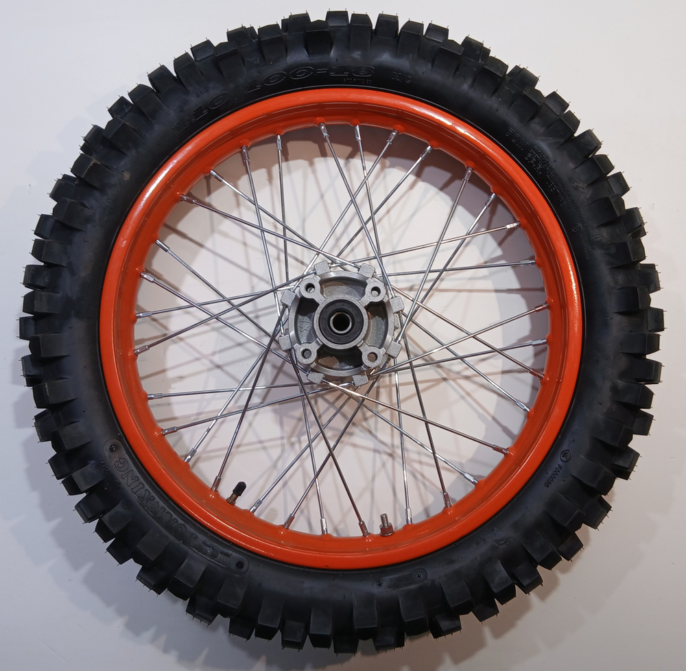 Колесо заднее в сборе (110/100-18") под ось Ф15мм Мотоцикл Kugoo JL300