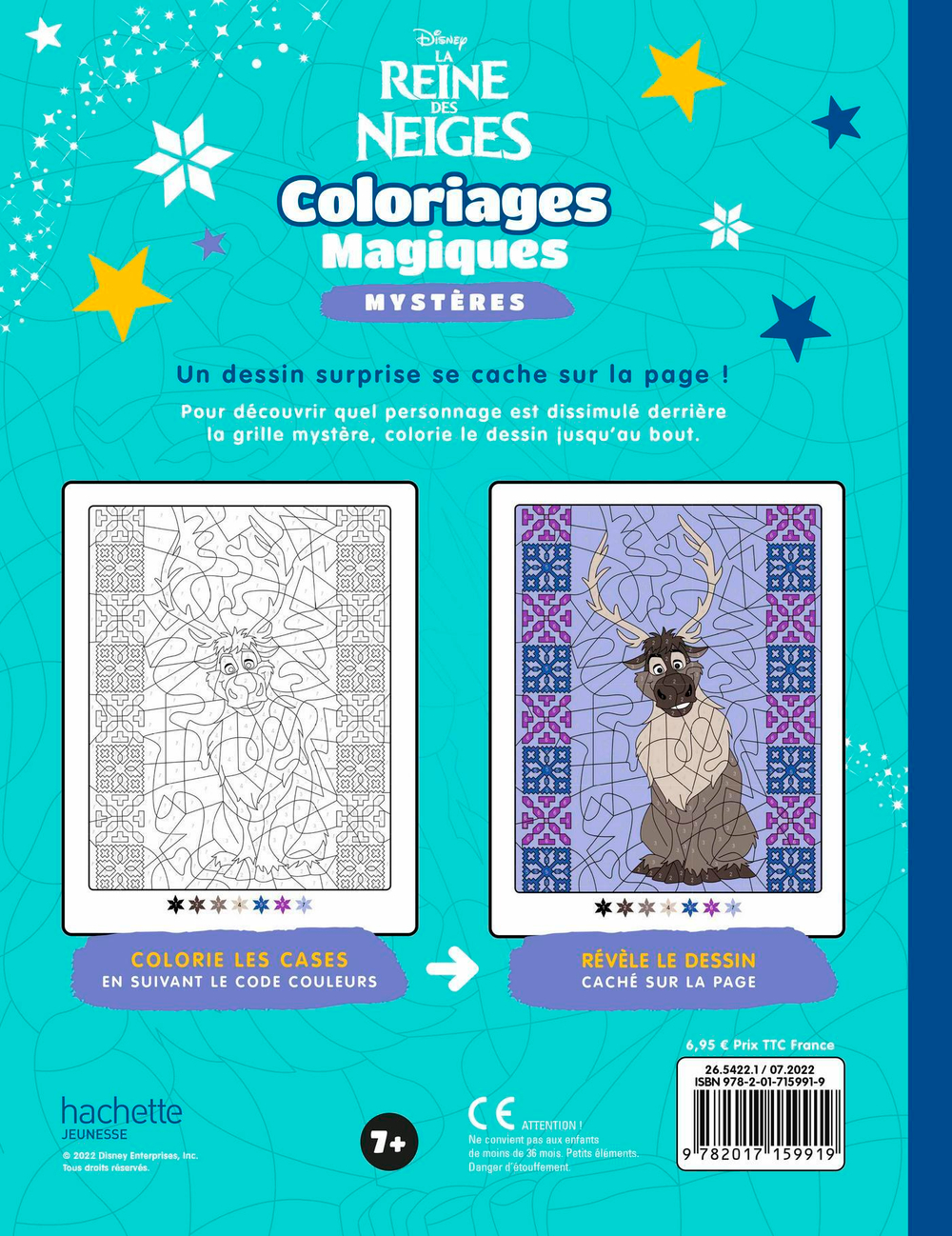 Hachette/ раскраска по номерам/ LA REINE DES NEIGES - Coloriages Magiques - Mystères - Disney