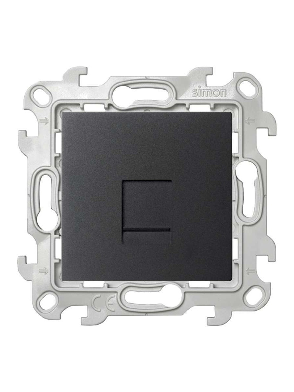 Розетка телефонная СП Simon 24 RJ11 IP20 механизм графит Simon 2410480-038