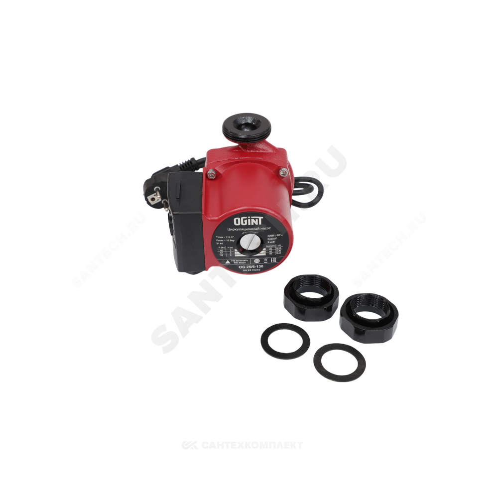 Насос циркуляционный с мокрым ротором OG 25/6-130 PN10 1х220В/50 Гц Ogint