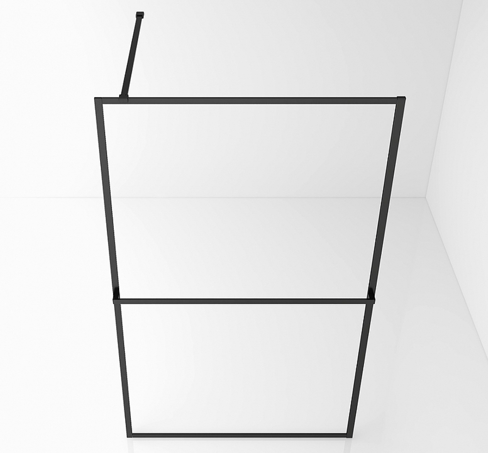 Душевая перегородка Abber AG60100B 100x200 профиль Черный стекло прозрачное