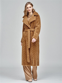 Пальто из шерсти шуба чебурашка тедди, SilverFox (арт. S978rm013bz)