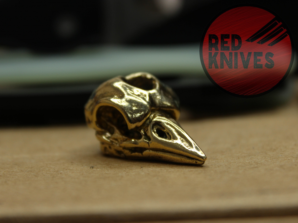 Бусина темлячная "Череп птицы", латунь