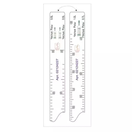 Линейка барная «Чистые Росы» 0,5, 0,7, 1 л пластик ,L=28,B=2см белый