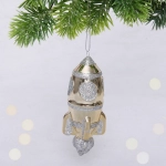 Елочная игрушка «Новогодняя ракета» 12*5*5 см, золото