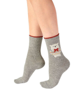 Красивые носочки с мишками (Размер: S-M-L) (Цвет: серый)