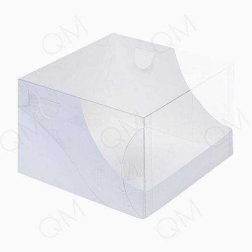 Коробка под торт с пластиковой крышкой 205*205*140 мм (белая)