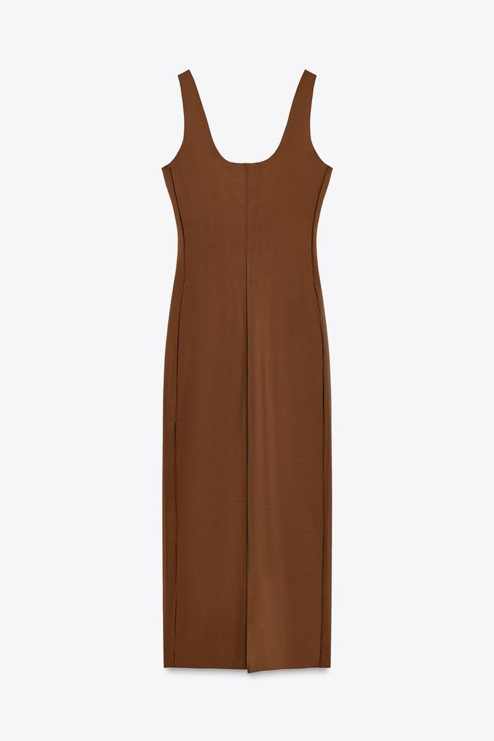 ZARA МОДЕЛИРУЮЩЕЕ ПЛАТЬЕ ИЗ СМЕСОВОГО ПОЛИАМИДА, СВЕТЛО-КОРИЧНЕВЫЙ