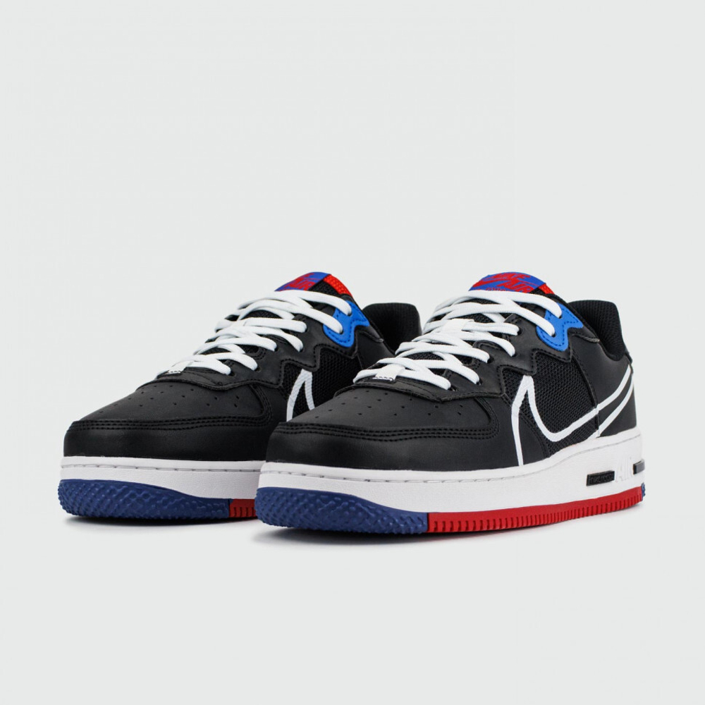 кроссовки Nike Air Force 1 React Black White Red CT1020-001