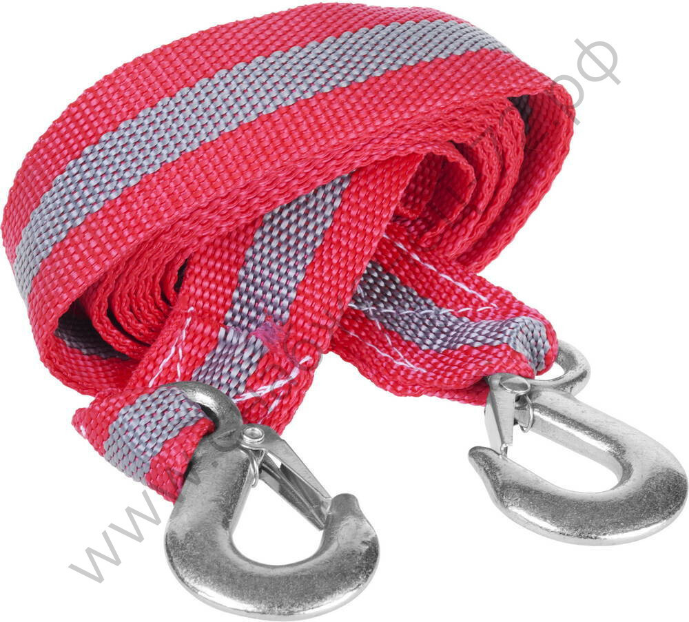 ЗУБР 2 крюка, 5 т, ширина ленты 55 мм, длина 4 м, буксировочный трос (61210-5)