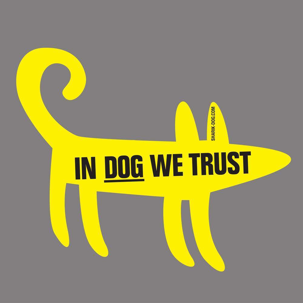 Наклейка на машину IN DOG WE TRUST Шарик