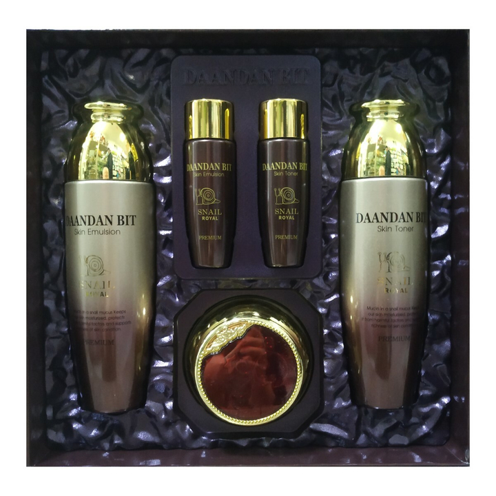 Набор для ухода за лицом Jigott Daandan Bit Premium Snail 3 Set с муцином улитки и стволовыми клетками (тонер, эмульсия, крем)