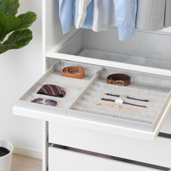 IKEA KOMPLEMENT  (ИКЕА КОМПЛЕМЕНТ)  -  Вкладыш с 4 отделениями, светло-серый, 15x53x5 см