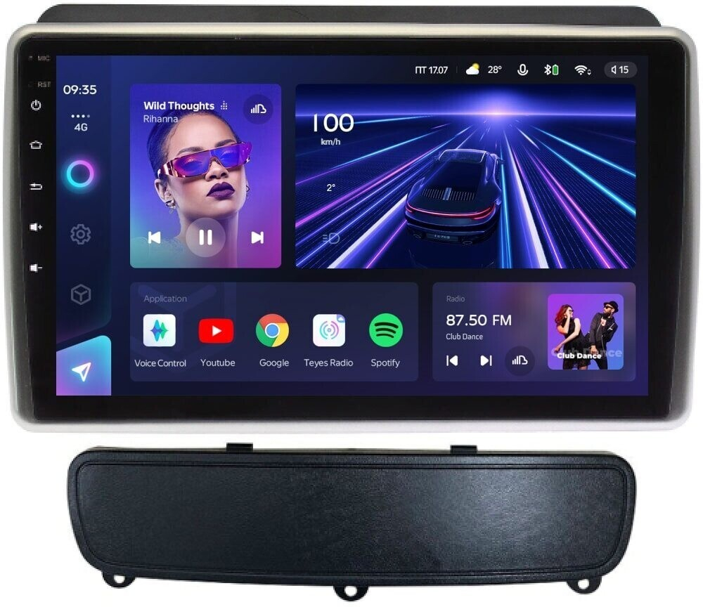 Магнитола для KIA Sorento 2 XM 2012-2016 (климат на ШГУ, рамка-накладка) - Teyes CC3L монитор 9" IPS на Android 10, 8-ядер, CarPlay, 4G SIM-слот