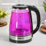 Чайник электрический 1,8л Sakura SA-2744P, стеклянный с точечной подсветкой
