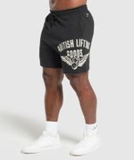 Шорты GYMSHARK British Lifting Goods Graphic Shorts Black