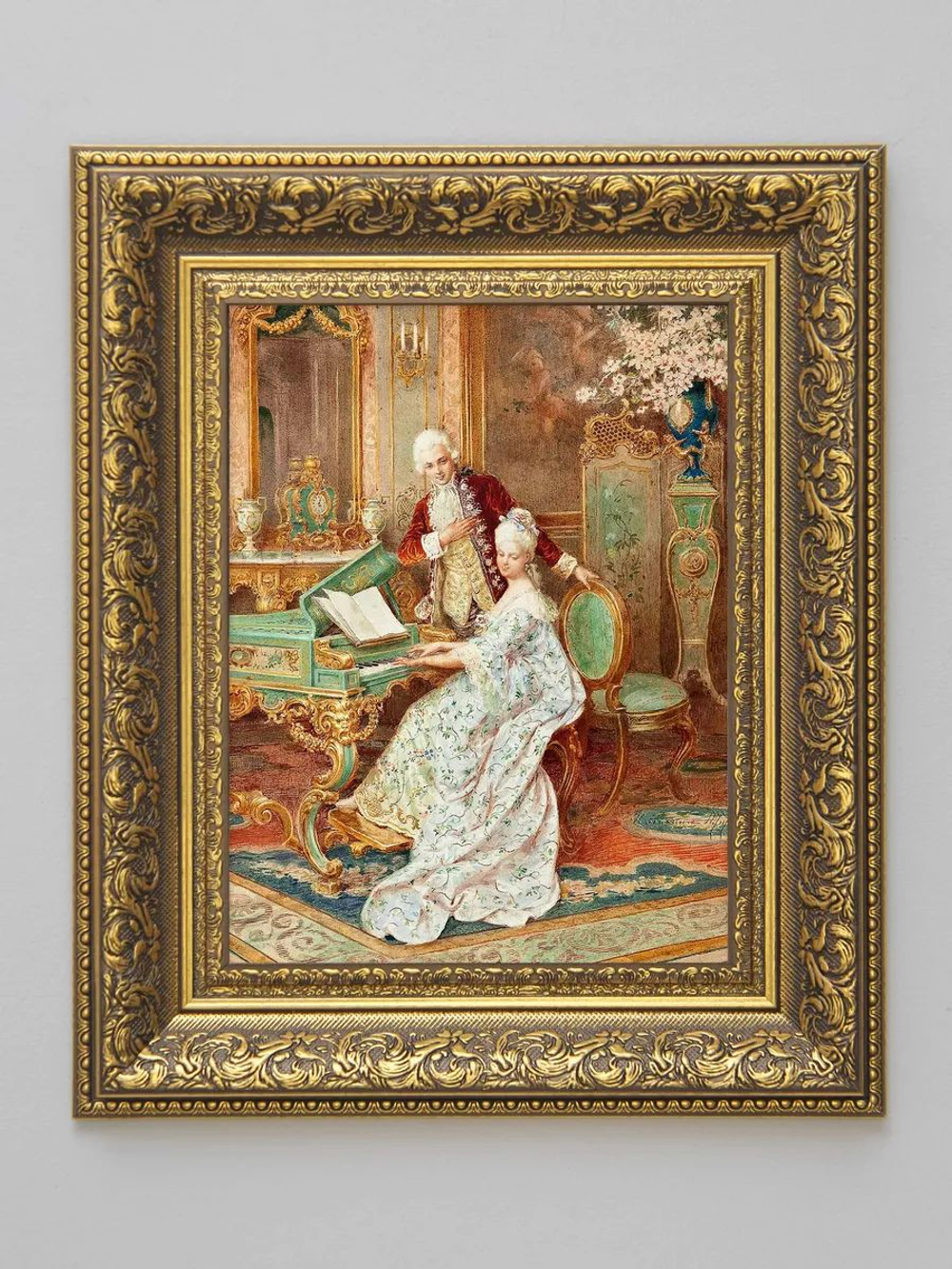 Картина на стену для интерьера на холсте "Золотой век" в классической раме 41*51 см