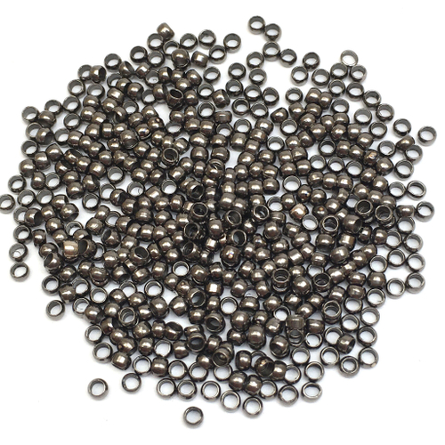 Бусины обжимные 2 мм, под черный металл (5 гр)